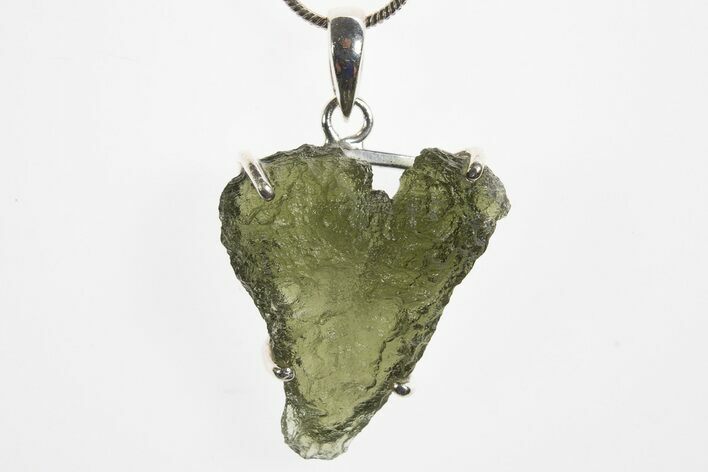 Green Moldavite Tektite Pendant ( g) - Czech Republic #329418